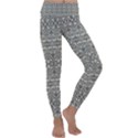 Abstract Silver Ornate Decorative Pattern Kids  Lightweight Velour Classic Yoga Leggings View1