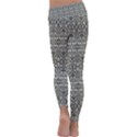 Abstract Silver Ornate Decorative Pattern Kids  Lightweight Velour Classic Yoga Leggings View4