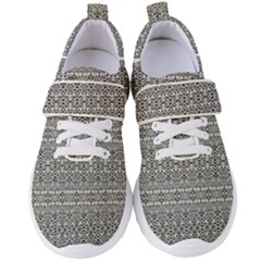 Abstract Silver Ornate Decorative Pattern Women s Velcro Strap Shoes by dflcprintsclothing