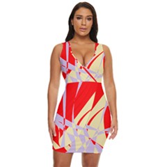 Graphic Draped Bodycon Dress