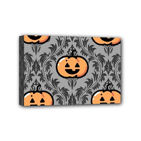 Pumpkin Pattern Mini Canvas 6  X 4  (stretched) by NerdySparkleGoth