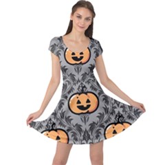 Pumpkin Pattern Cap Sleeve Dress by NerdySparkleGoth