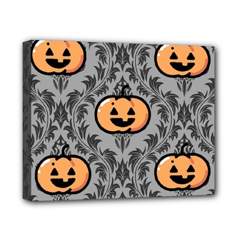 Pumpkin Pattern Canvas 10  X 8  (stretched) by NerdySparkleGoth