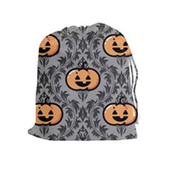 Pumpkin Pattern Drawstring Pouch (xl) by NerdySparkleGoth