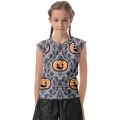 Pumpkin Pattern Kids  Raglan Cap Sleeve Tee by NerdySparkleGoth