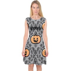 Pumpkin Pattern Capsleeve Midi Dress by NerdySparkleGoth