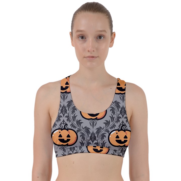 Pumpkin Pattern Back Weave Sports Bra