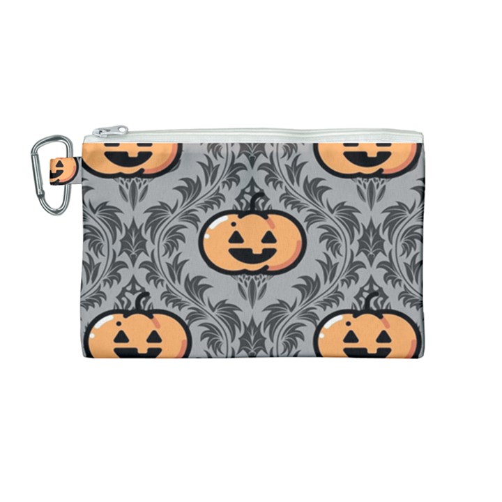 Pumpkin Pattern Canvas Cosmetic Bag (Medium)