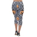 Pumpkin Pattern Lightweight Velour Capri Leggings  View2