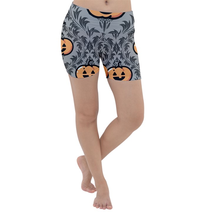 Pumpkin Pattern Lightweight Velour Yoga Shorts