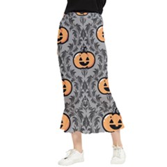 Pumpkin Pattern Maxi Fishtail Chiffon Skirt by NerdySparkleGoth