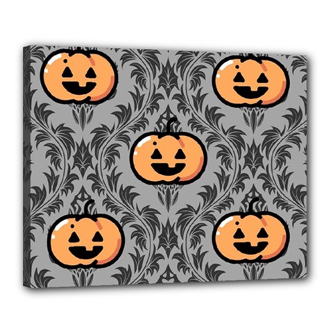 Pumpkin Pattern Canvas 20  X 16  (stretched) by NerdySparkleGoth