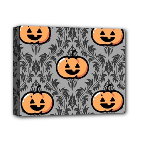 Pumpkin Pattern Deluxe Canvas 14  X 11  (stretched) by NerdySparkleGoth