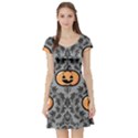 Pumpkin Pattern Short Sleeve Skater Dress View1