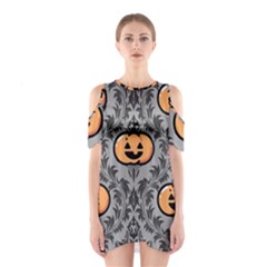 Pumpkin Pattern Shoulder Cutout One Piece Dress by NerdySparkleGoth