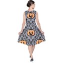 Pumpkin Pattern V-Neck Midi Sleeveless Dress  View2