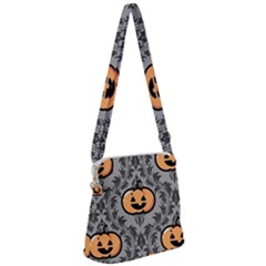 Pumpkin Pattern Zipper Messenger Bag by NerdySparkleGoth