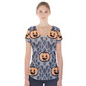 Pumpkin Pattern Short Sleeve Front Detail Top View1