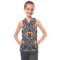 Pumpkin Pattern Kids  Sleeveless Hoodie by NerdySparkleGoth