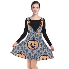 Pumpkin Pattern Plunge Pinafore Dress by NerdySparkleGoth