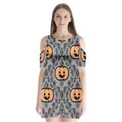 Pumpkin Pattern Shoulder Cutout Velvet One Piece by NerdySparkleGoth