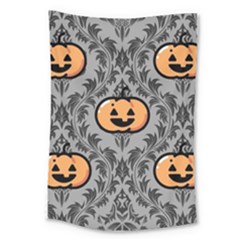 Pumpkin Pattern Large Tapestry by NerdySparkleGoth