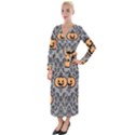 Pumpkin Pattern Velvet Maxi Wrap Dress View1