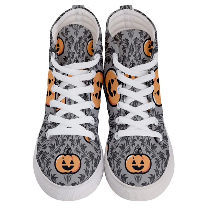 Pumpkin Pattern Men s Hi-Top Skate Sneakers