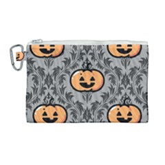 Pumpkin Pattern Canvas Cosmetic Bag (large) by NerdySparkleGoth