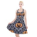 Pumpkin Pattern Halter Party Swing Dress  View1