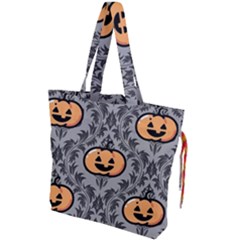 Pumpkin Pattern Drawstring Tote Bag by NerdySparkleGoth