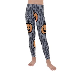 Pumpkin Pattern Kids  Lightweight Velour Leggings by NerdySparkleGoth