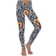 Pumpkin Pattern Kids  Lightweight Velour Classic Yoga Leggings by NerdySparkleGoth