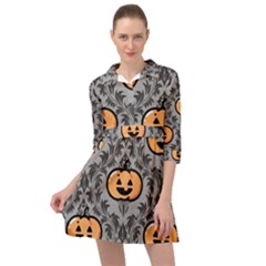 Pumpkin Pattern Mini Skater Shirt Dress by NerdySparkleGoth