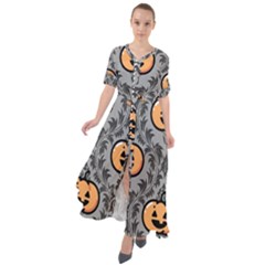 Pumpkin Pattern Waist Tie Boho Maxi Dress by NerdySparkleGoth