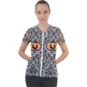 Pumpkin Pattern Short Sleeve Zip Up Jacket View1