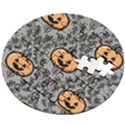 Pumpkin Pattern Wooden Puzzle Round View2