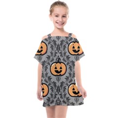 Pumpkin Pattern Kids  One Piece Chiffon Dress by NerdySparkleGoth