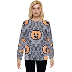 Pumpkin Pattern Hidden Pocket Sweatshirt