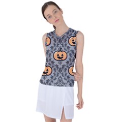 Pumpkin Pattern Women s Sleeveless Sports Top by NerdySparkleGoth