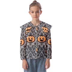 Pumpkin Pattern Kids  Peter Pan Collar Blouse