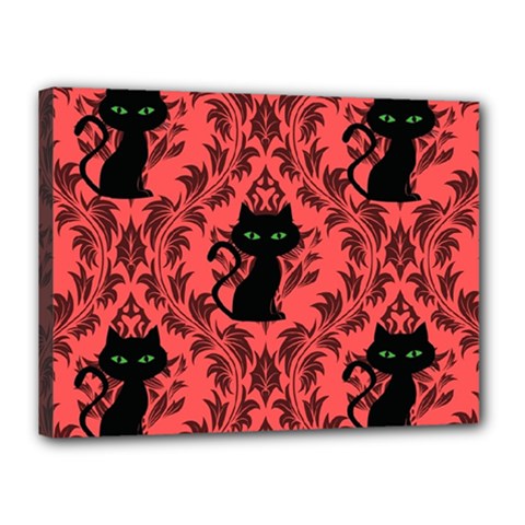 Cat Pattern Canvas 16  X 12  (stretched) by NerdySparkleGoth