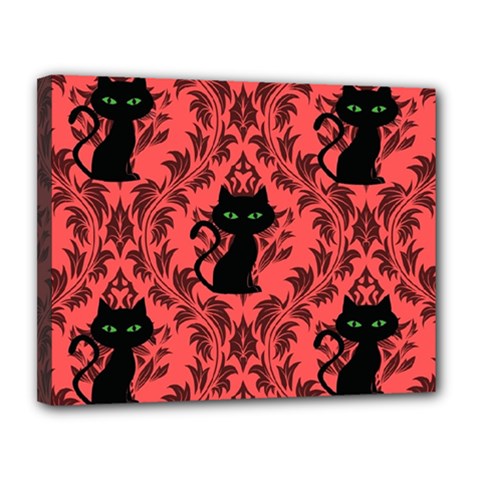 Cat Pattern Canvas 14  X 11  (stretched) by NerdySparkleGoth