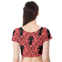 Cat Pattern Short Sleeve Crop Top View2