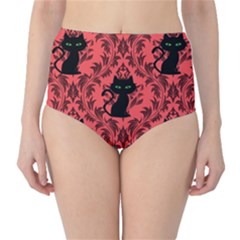 Cat Pattern Classic High-waist Bikini Bottoms by NerdySparkleGoth