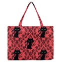 Cat Pattern Zipper Medium Tote Bag View1