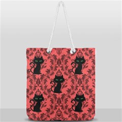 Cat Pattern Full Print Rope Handle Tote (large) by NerdySparkleGoth