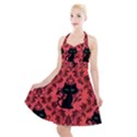 Cat Pattern Halter Party Swing Dress  View1