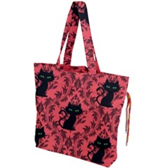 Cat Pattern Drawstring Tote Bag by NerdySparkleGoth