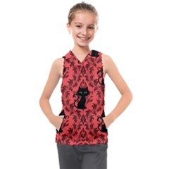 Cat Pattern Kids  Sleeveless Hoodie by NerdySparkleGoth